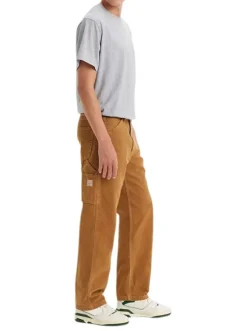 Pantalon Chino 568 Stay Loose Carpenter en coton camel uni avec une coupe droite