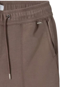 Pantalon chino taupe uni pourvu d'une coupe slim et d'une taille intermédiaire