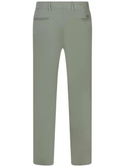 Pantalon Chino vert en coton avec une coupe ajustée et logo brodé