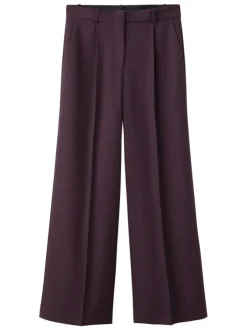 Pantalon chino violet uni avec une coupe bootcut et 4 poches