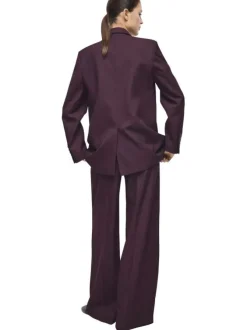 Pantalon chino violet uni avec une coupe bootcut et 4 poches