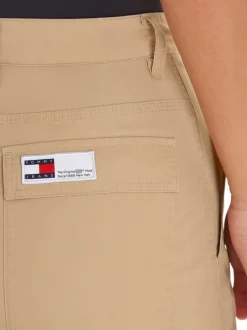Pantalon Claire en coton biologique beige uni avec une coupe bootcut