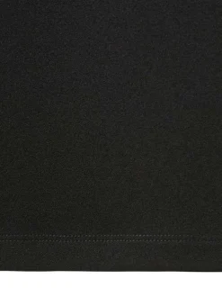 Pantalon costume noir uni avec une coupe droite et une taille élastiquée