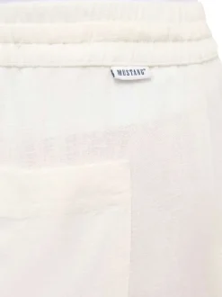 Pantalon écru uni avec une coupe fluide et une taille élastiquée