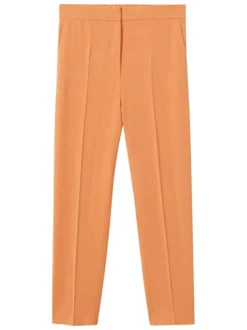 Pantalon de costume chino corail avec 2 poches latérales coupe droite