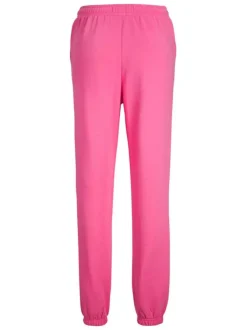 Pantalon de jogging Abbie rose en coton mélangé avec logo floqué ton sur ton