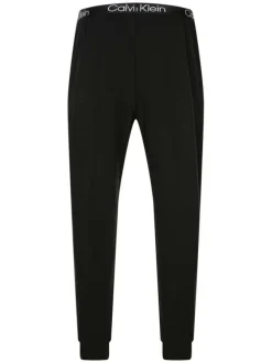 Pantalon de jogging d'intérieur noir coupe slim uni avec ceinture élastiqué