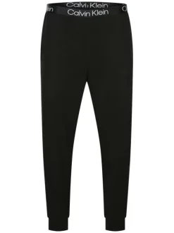Pantalon de jogging d'intérieur noir coupe slim uni avec ceinture élastiqué