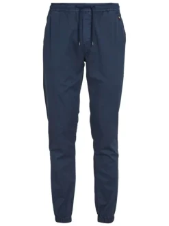 Pantalon de jogging en coton biologique bleu marine uni à coupe slim