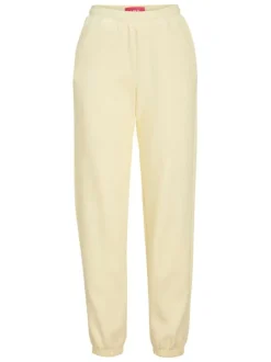Pantalon de jogging en coton mélangé jaune avec coupe relaxed fit et 2 poches