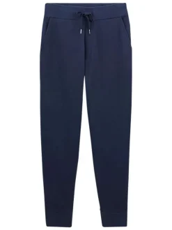 Pantalon de jogging en coton mélangé marine avec une coupe slim et 2 poches