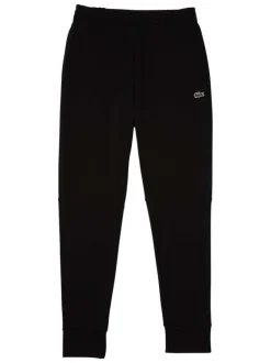 Pantalon de jogging en coton noir coupe slim avec liens de serrage à la taille et logo brodé