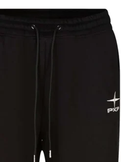 Pantalon de jogging en coton noir uni à coupe ajustée et à taille élastiquée