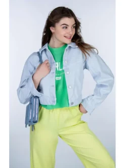 Pantalon de jogging jaune uni coupe évasée et taille élastiquée