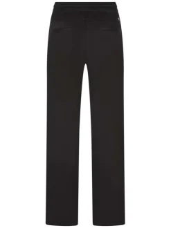 Pantalon de jogging noir uni avec une coupe droite et un cordon de serrage