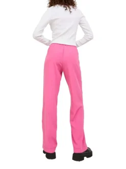 Pantalon de jogging Poppy rose avec ceinture élastiquée et coupe droite
