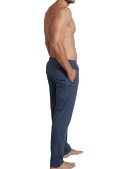 Pantalon de Pyjama bleu à petits carreaux marine avec une coupe droite