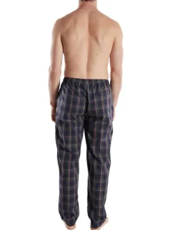 Pantalon de pyjama en coton marine coupe ample avec un cordon de serrage