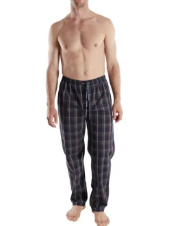 Pantalon de pyjama en coton marine coupe ample avec un cordon de serrage