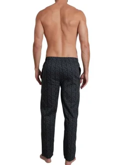 Pantalon de Pyjama marine à pois beige avec une coupe droite