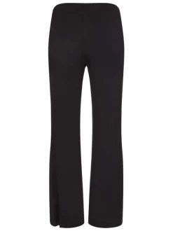 Pantalon de pyjama noir uni avec une coupe flare et une taille élastiquée