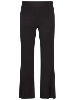 Pantalon de pyjama noir uni avec une coupe flare et une taille élastiquée