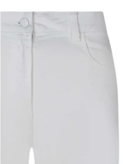 Pantalon en coton blanc uni avec une coupe large et de multiples poches