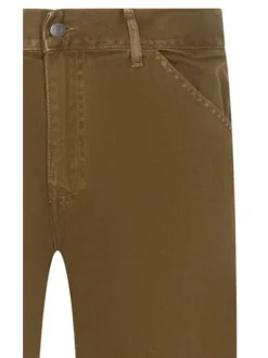 Pantalon en coton camel avec une coupe regular fit et 5 poches