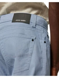 Pantalon en coton ciel uni avec une coupe ajustée et un style 5 Poches