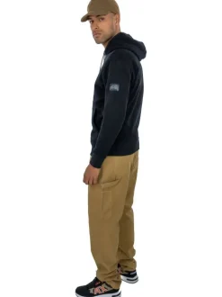 Pantalon en coton Kane Carpenter camel uni avec une coupe droite