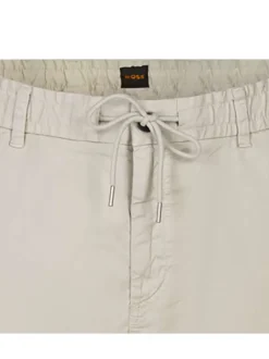 Pantalon en coton sable uni avec une coupe droite et une taille élastiquée