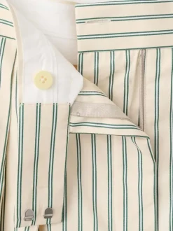 Pantalon jaune à rayures pourvu d'une coupe droite et d'une taille haute