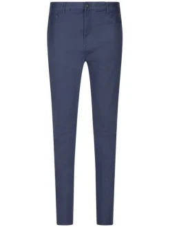 Pantalon jean effet enduit bleu avec une coupe skinny et zips décoratifs