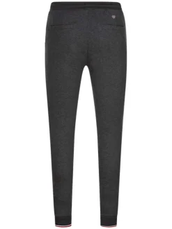 Pantalon jogging anthracite uni avec une coupe slim et des poches arrières avec logo brodé