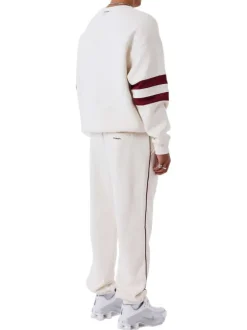 Pantalon jogging blanc uni avec un cordon de serrage à la taille