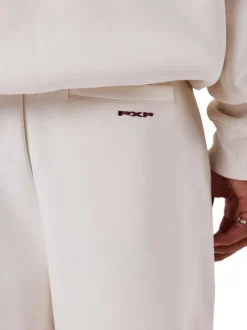 Pantalon jogging blanc uni avec un cordon de serrage à la taille