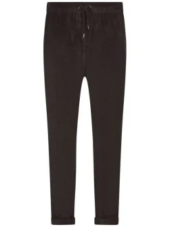 Pantalon jogging camel uni coupe regular fit en velours côtelé