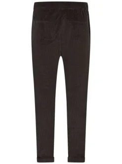 Pantalon jogging camel uni coupe regular fit en velours côtelé