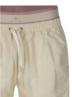 Pantalon jogging écru uni avec une coupe bootcut et une taille élastiquée