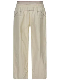 Pantalon jogging écru uni avec une coupe bootcut et une taille élastiquée
