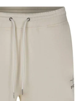 Pantalon Jogging écru uni, coupe droite et élastiqué à la taille