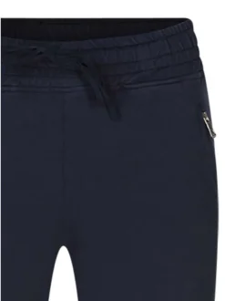 Pantalon jogging en coton marine uni pourvu d'une taille élastiquée