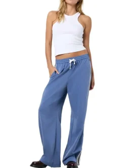 Pantalon jogging Jess bleu à rayures avec une coupe bootcut et 4 poches