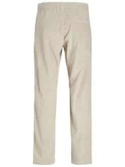 Pantalon Jogging Jpstkane Corduroy Jogger Sn en coton écru côtelé à coupe droite