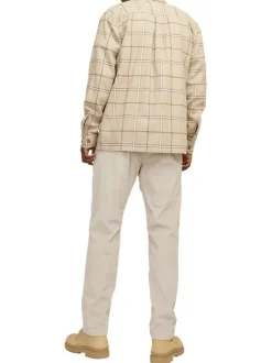 Pantalon Jogging Jpstkane Corduroy Jogger Sn en coton écru côtelé à coupe droite