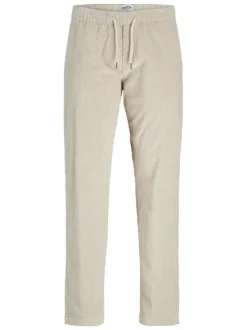 Pantalon Jogging Jpstkane Corduroy Jogger Sn en coton écru côtelé à coupe droite