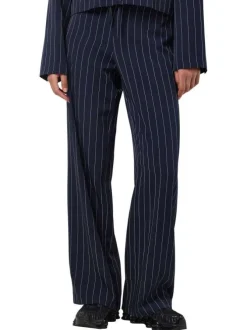 Pantalon jogging marine à rayures pourvu d’une coupe droite