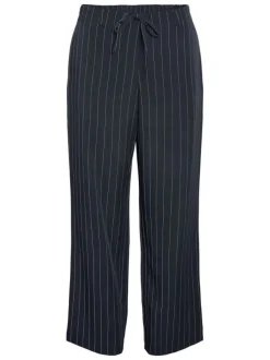 Pantalon jogging marine à rayures pourvu d’une coupe droite