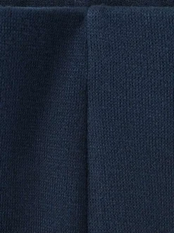 Pantalon jogging marine uni avec une coupe droite et une taille élastiquée