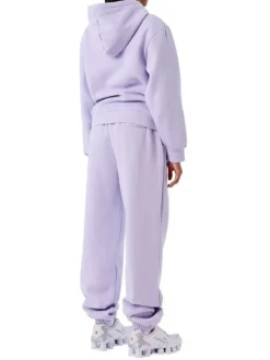 Pantalon jogging mauve uni avec une coupe droite et une taille élastiquée